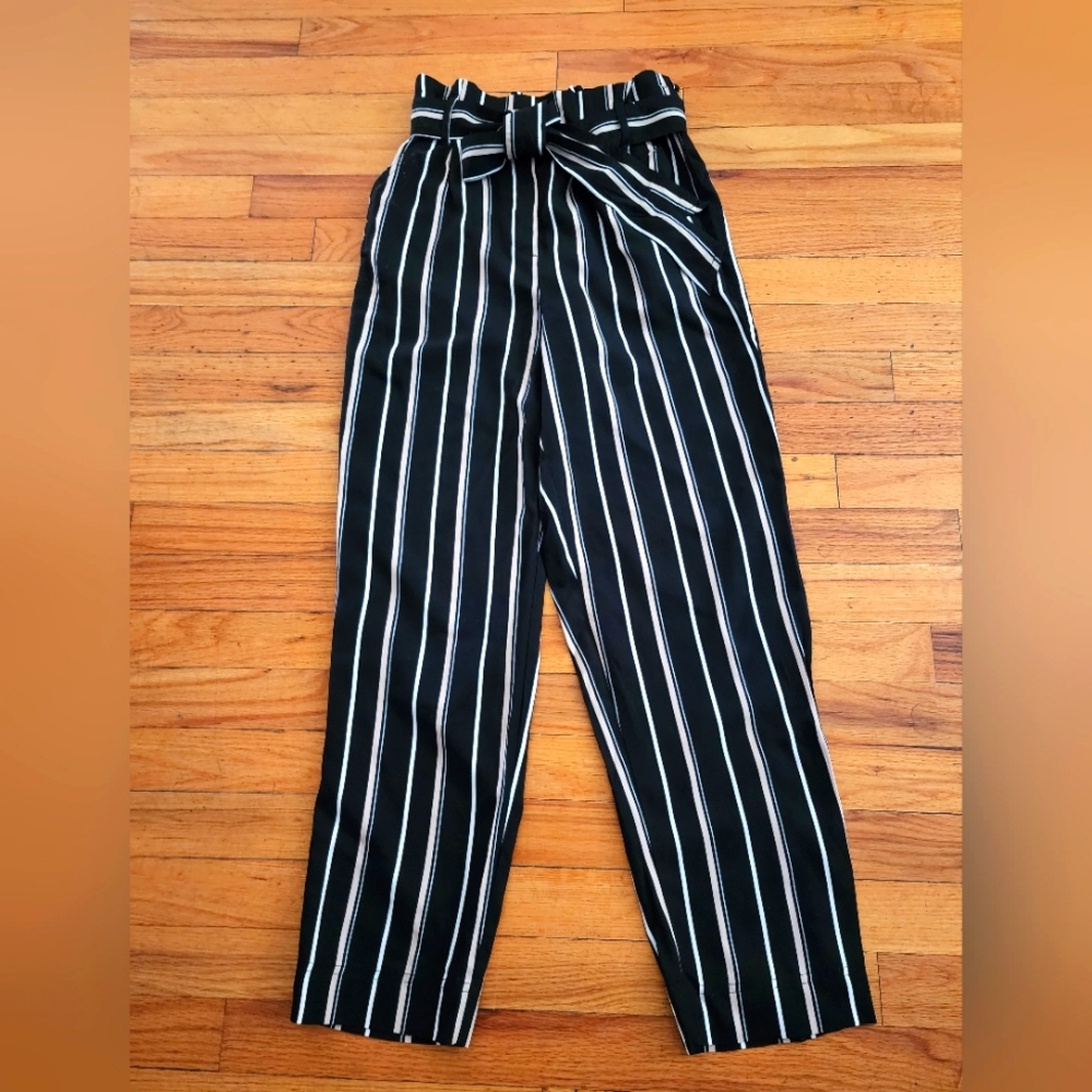 H&M High Waist Striped Pants